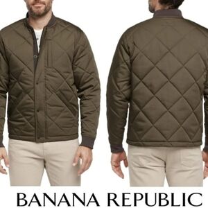 NWT Banana Republic Men’s Quilted Bomber Jacket, Green